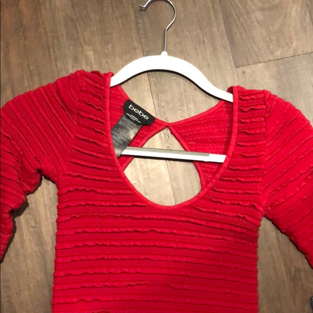 Bebe red long sleeve dress